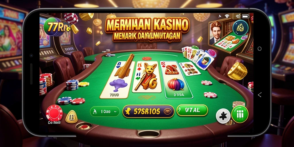 Tampilan layar permainan Kasino yang menghibur dari 77RP.