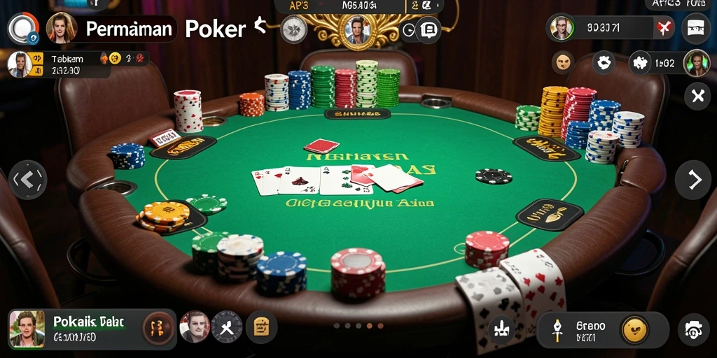 Screenshot API33 menunjukkan gameplay mendebarkan dari permainan poker.