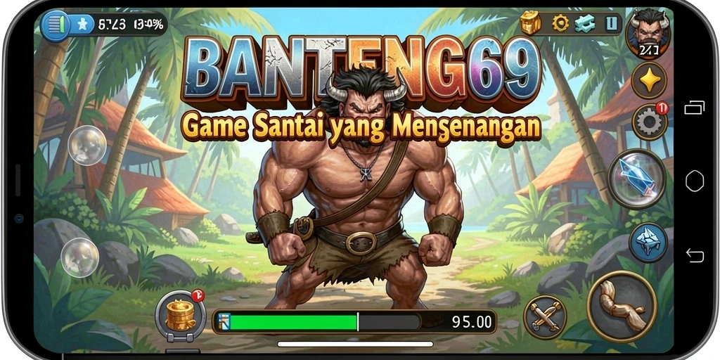 Tampilan gameplay BANTENG69 yang ceria dan menghibur.