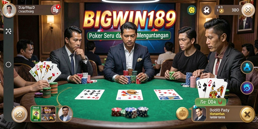 Tampilan gameplay poker yang seru dan menantang.