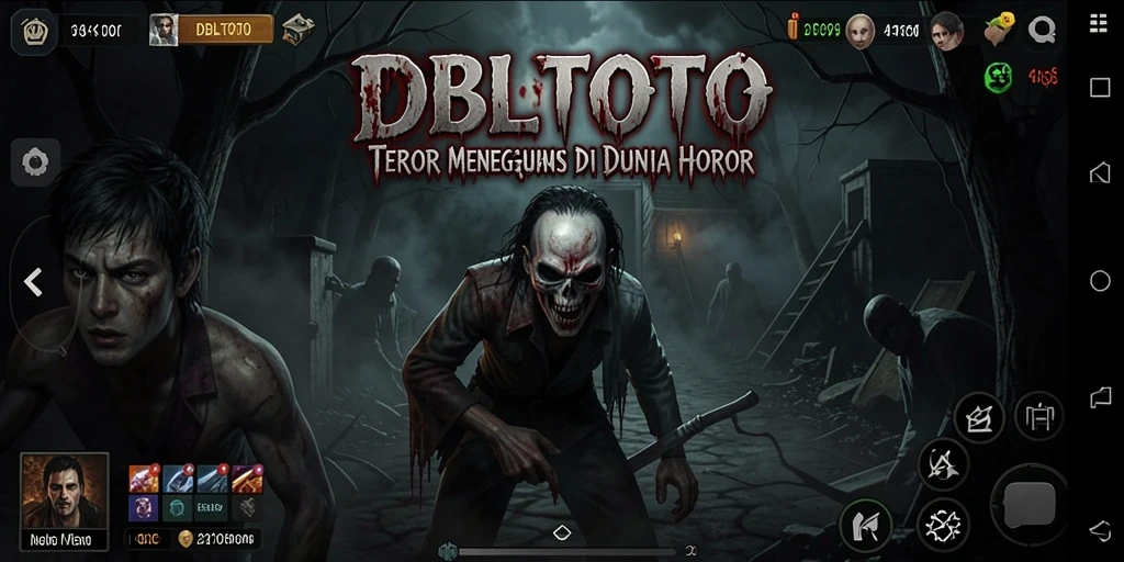 Tangkapan layar menampilkan gameplay menegangkan DBLTOTO dengan elemen horor yang kental.