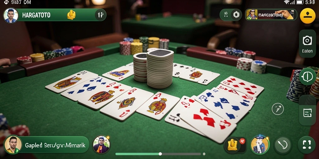 Tampilan gameplay seru HARGATOTO dalam bermain Gaple.