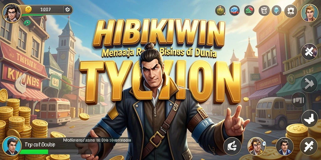 Screenshot gameplay HIBIKIWIN menampilkan keseruan membangun bisnis.