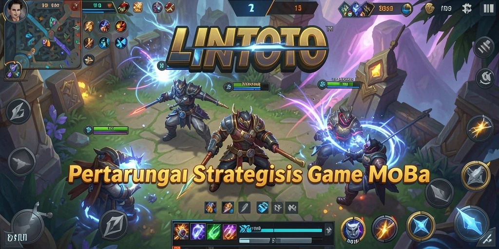 Tangkapan layar gameplay LINITOTO yang menunjukkan aksi seru di arena MOBA.