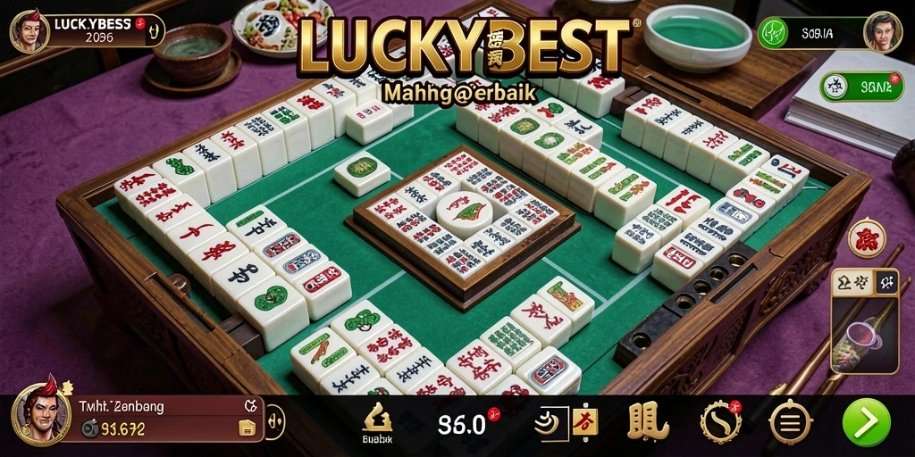 Tampilan layar utama permainan LUCKYBEST yang menampilkan antarmuka Mahjong yang menarik.