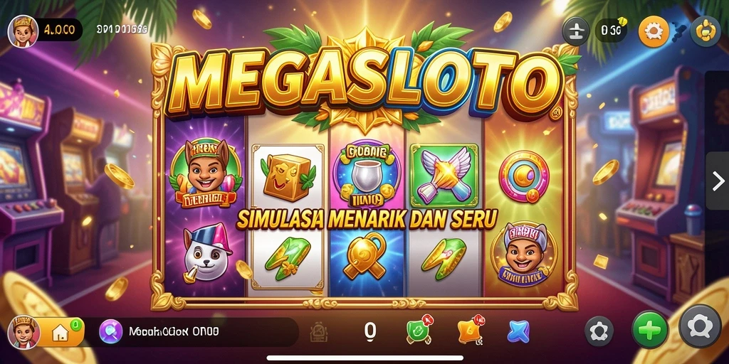 Tampilan gameplay MEGASLOTO yang seru dan interaktif.