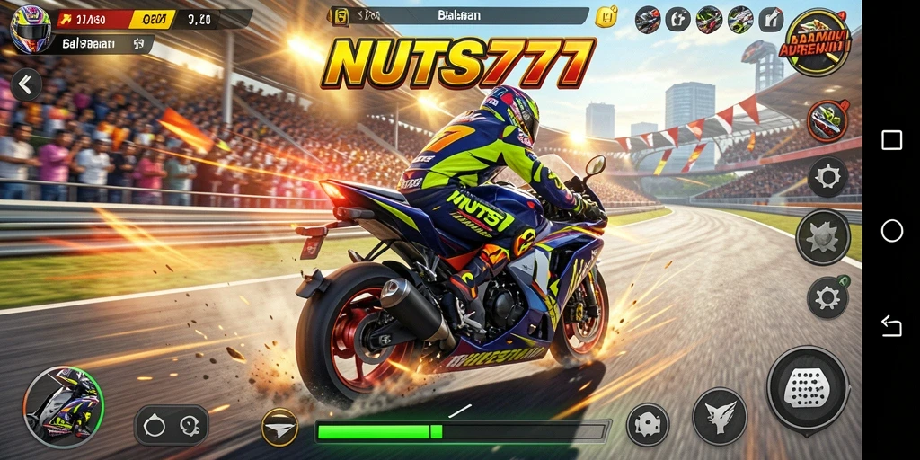 Gameplay NUTS777 yang seru di jalan raya.