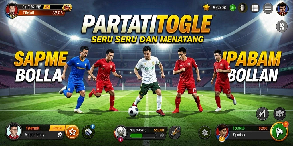 Tangkapan layar gameplay PARTAITOGEL yang menampilkan aksi sepak bola yang mendebarkan.