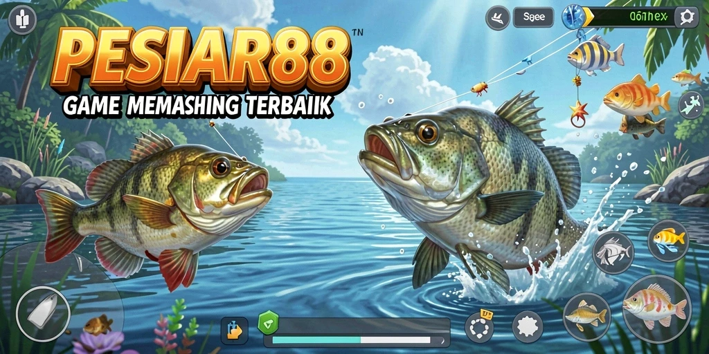 Screenshot menunjukkan aksi memancing yang seru di PESIAR88.
