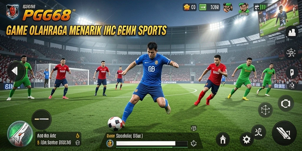 Tangkapan layar gameplay yang menunjukkan aksi seru dalam game olahraga.
