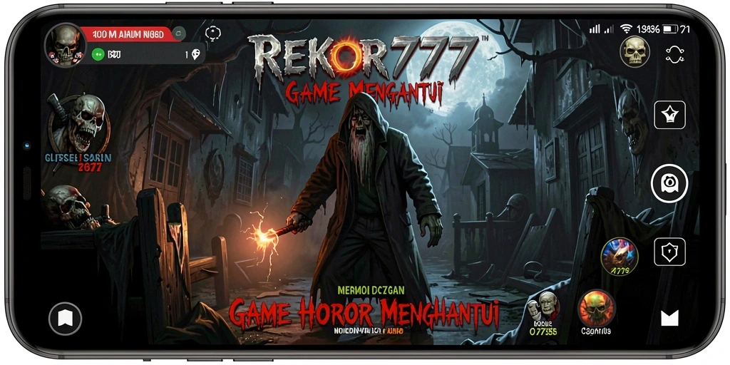 Tampilan gameplay menakutkan dari REKOR777 yang menghadirkan elemen horor mendebarkan.