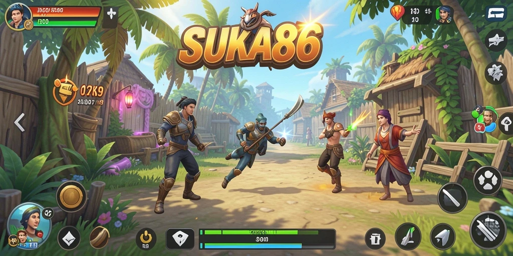 Tampilan screenshot gameplay SUKA86 yang mendebarkan dan penuh warna.
