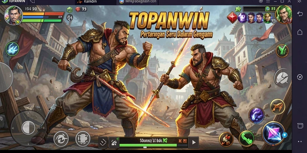 Tangkapan layar menampilkan aksi pertarungan seru dalam TOPANWIN.